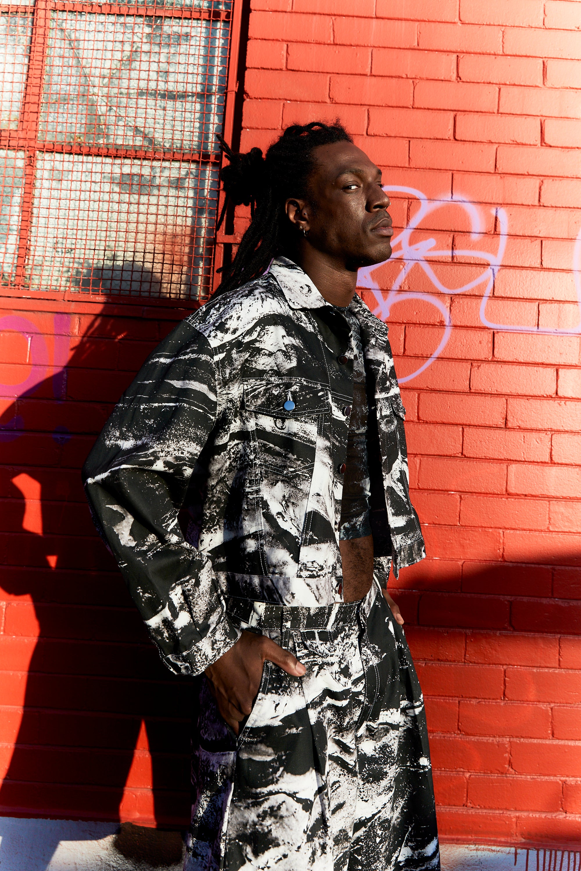 Lavastone Denim Moto Jacket