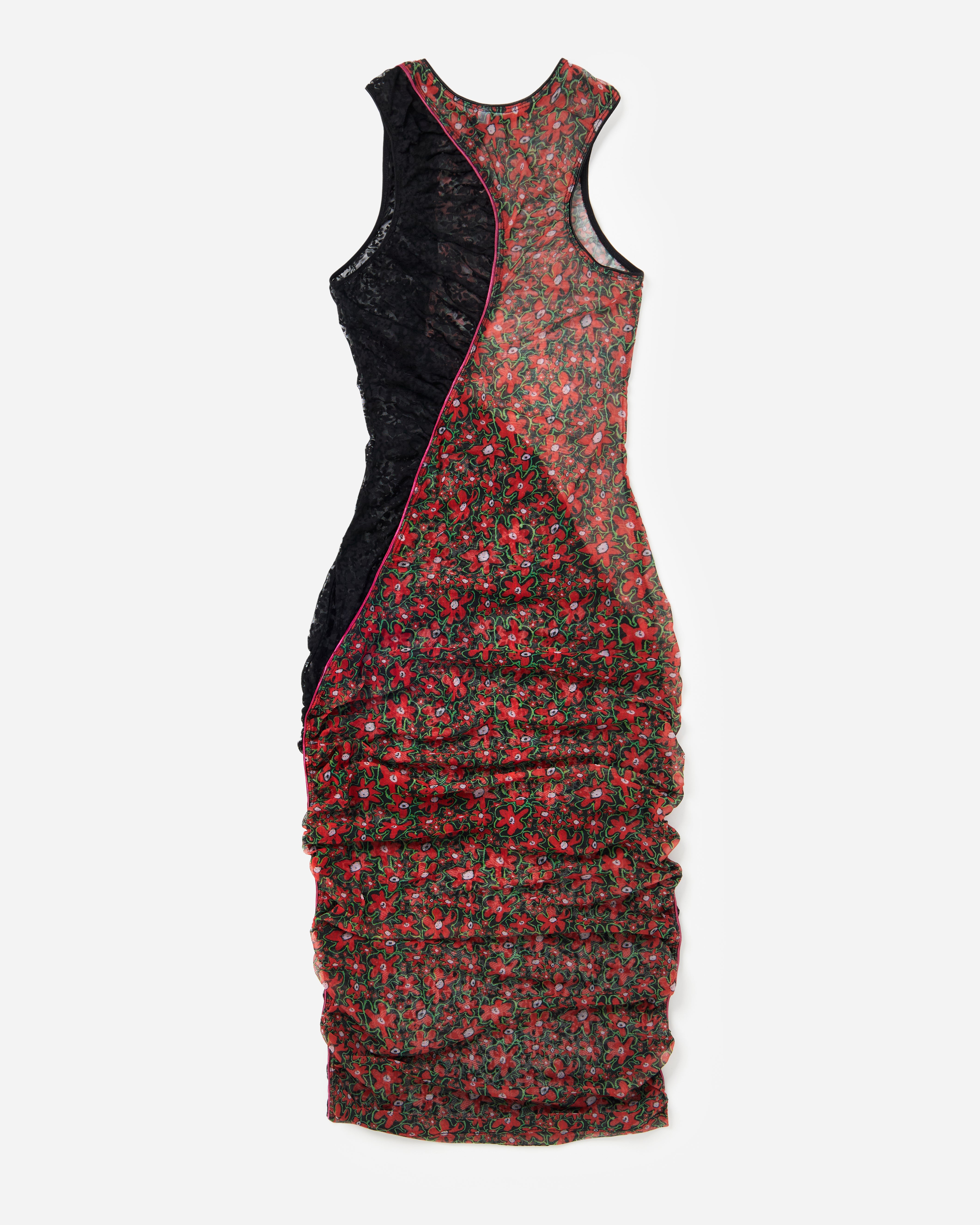 Red Pansy Piped Mesh Dress Erik Yvon Red Pansy Piped Mesh Dress Erik Yvon