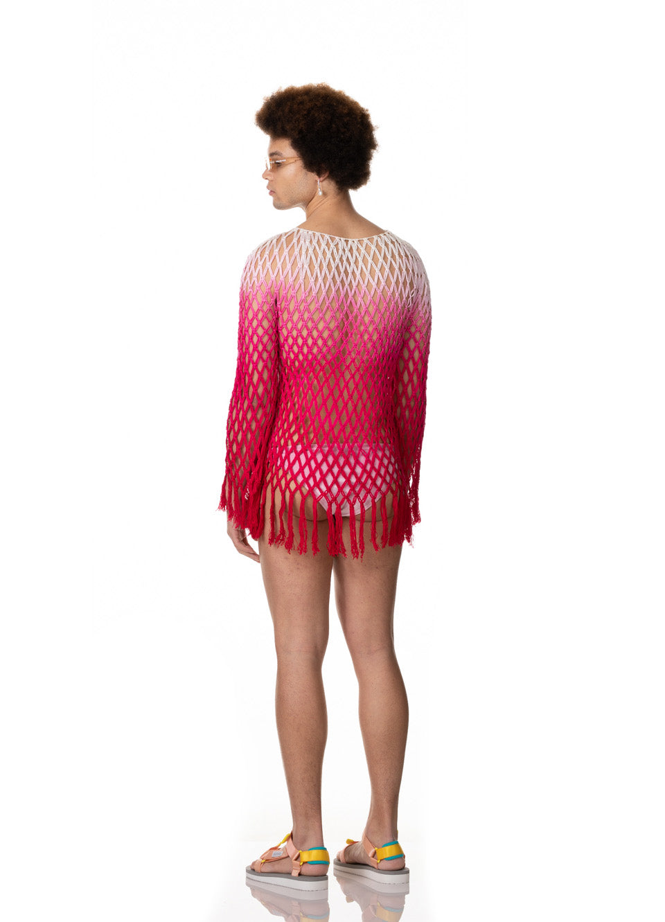 Pink Ombre Fringe Top
