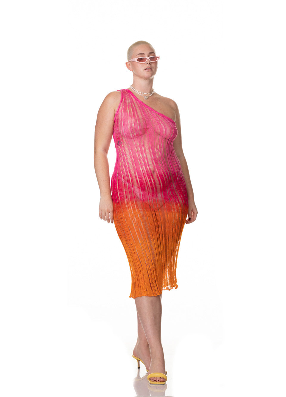 Pink & Orange Knitted Dress