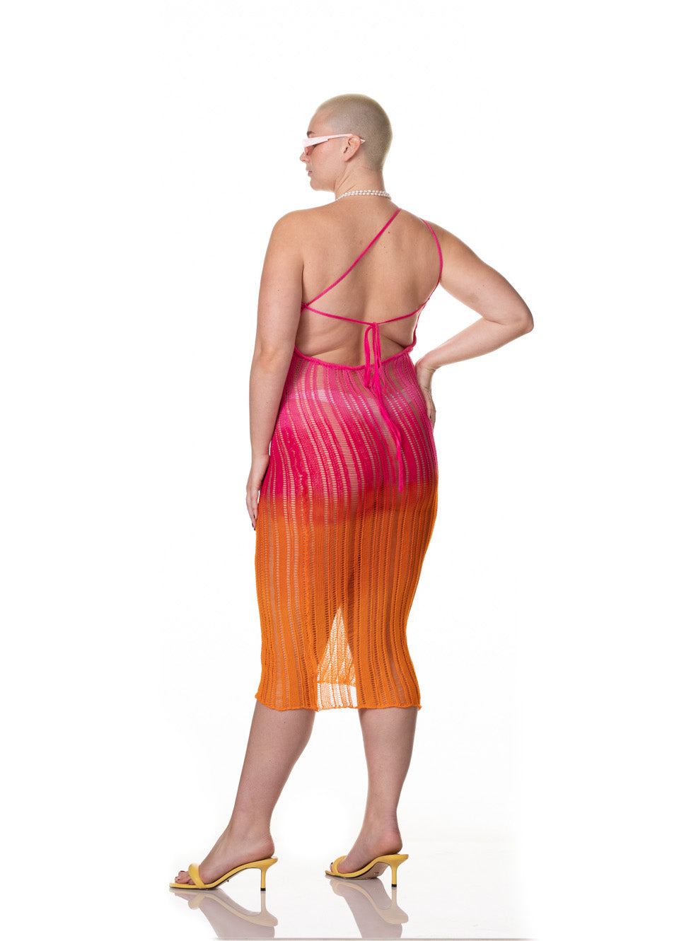Pink & Orange Knitted Dress