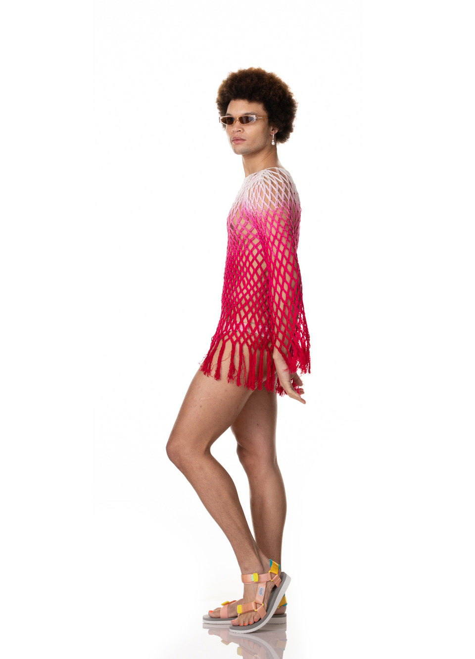 Pink Ombre Fringe Top