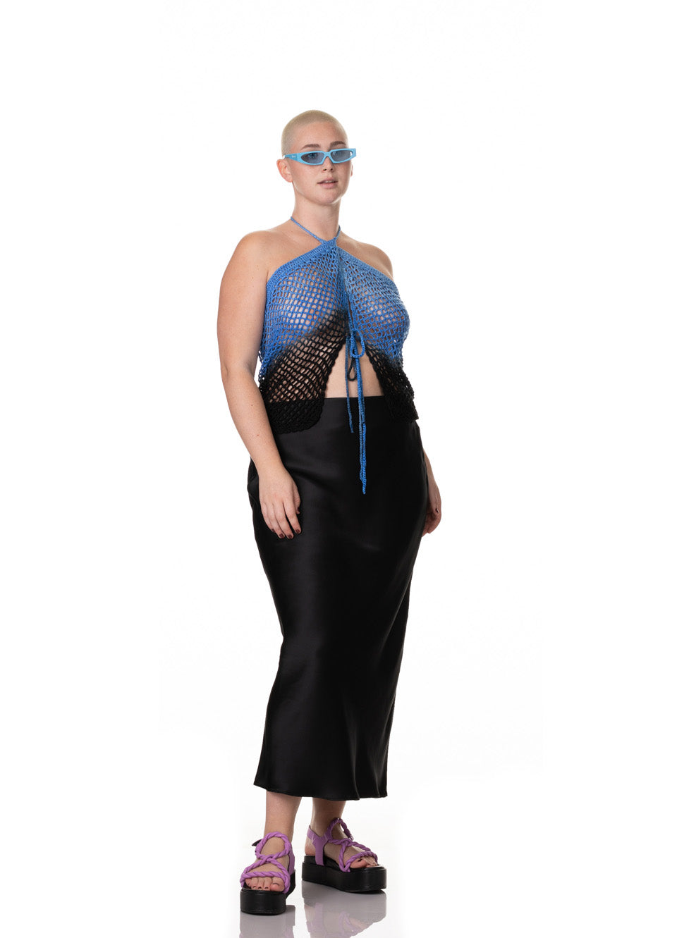 Blue & Black Dawn Crotchet Top