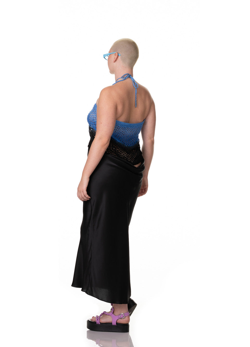 Blue & Black Dawn Crotchet Top