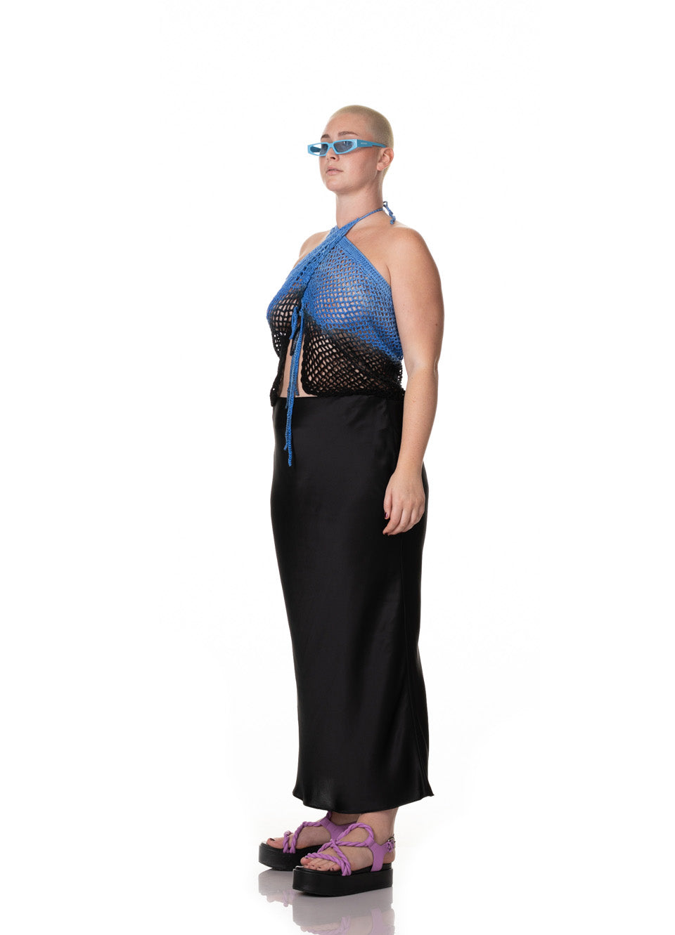 Blue & Black Dawn Crotchet Top