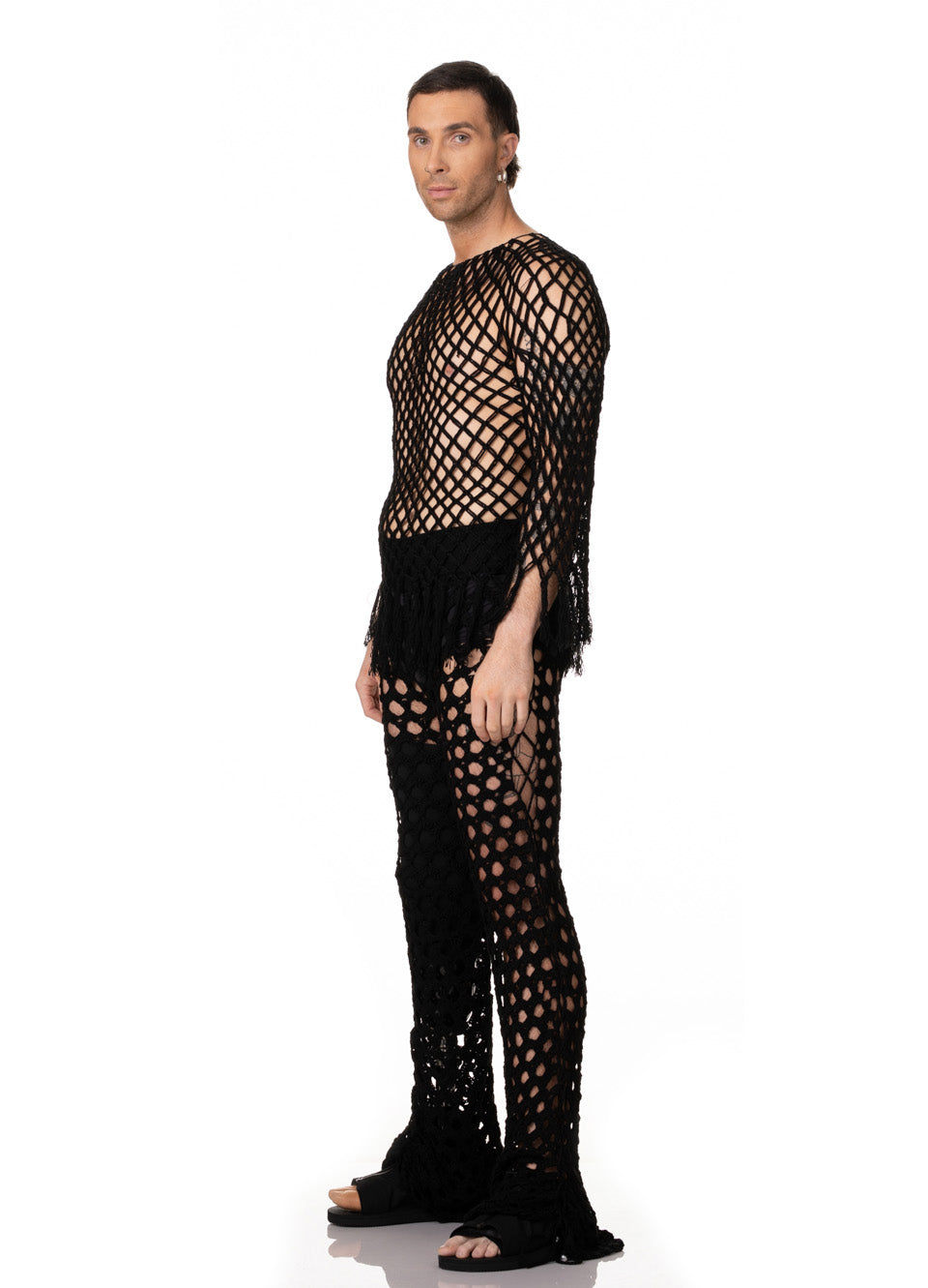 Black Crochet Pants