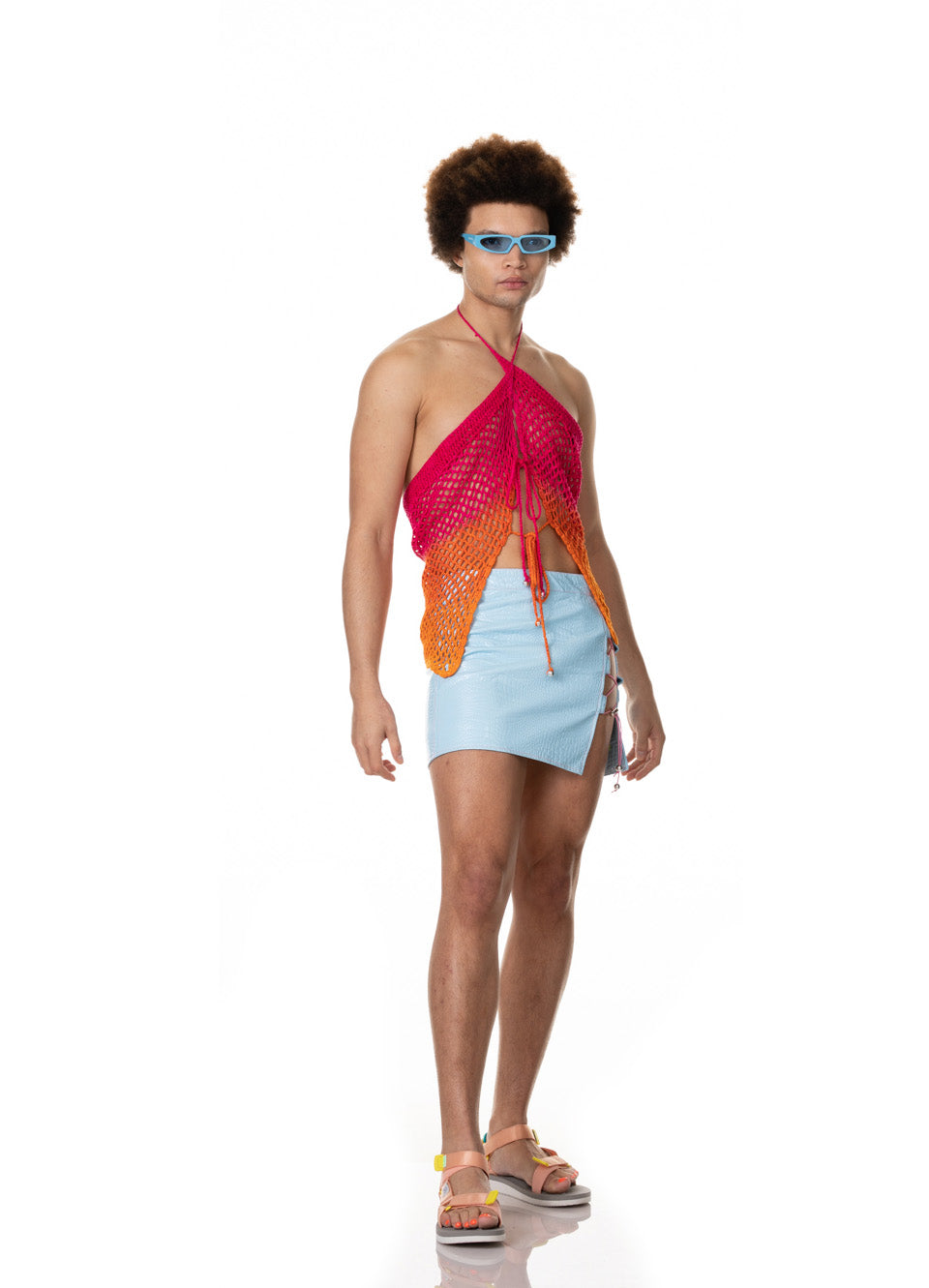 Pink & Orange Dawn Crotchet Top