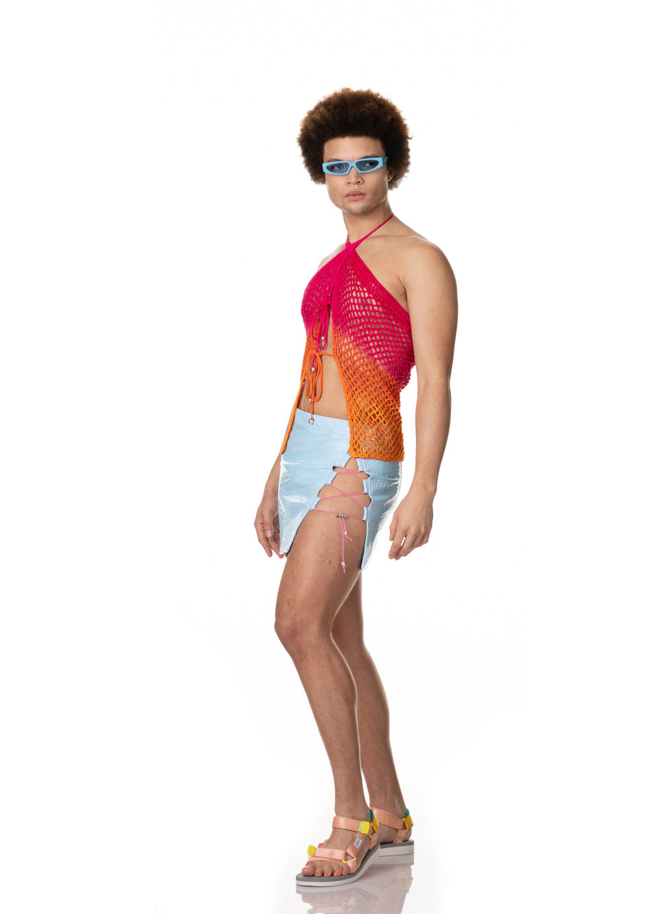 Pink & Orange Dawn Crotchet Top
