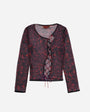 Rosette Strung Out Mesh Top